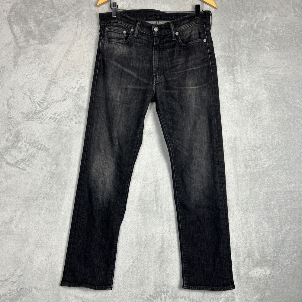 Levi's 501 Mens Jeans Black Wash Button Fly Straight Fit W32 L30 Casual Minimal